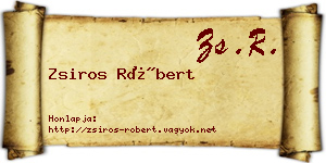 Zsiros Róbert névjegykártya