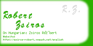 robert zsiros business card